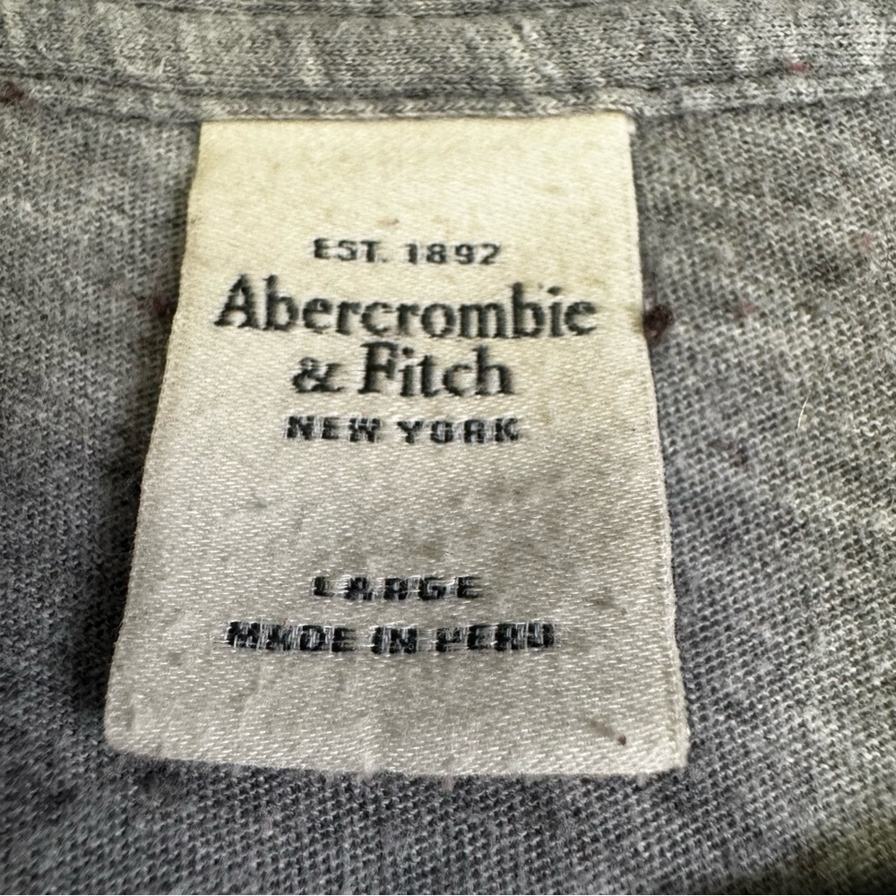 Abercrombie and Fitch Gray Tee Size Large Long Sleeve Classic Fitch Graphic NWOT - Picture 5 of 10